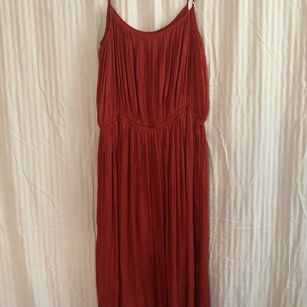 GAP Red/Rust Midi Sundress Spaghetti Strap Sleeveless - Picture 2 of 6